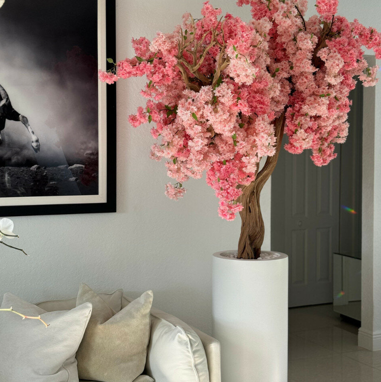 mate blanco st. tropez jarrón con personalizado rosa cerezo flor