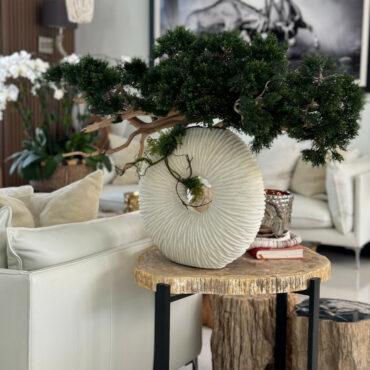 mediano eternidad jarrón con colgante bonsái árbol y madera-a-la-deriva