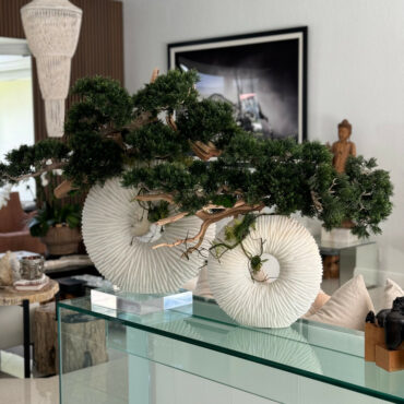 mediano eternidad jarrón con colgante bonsái árbol y madera-a-la-deriva