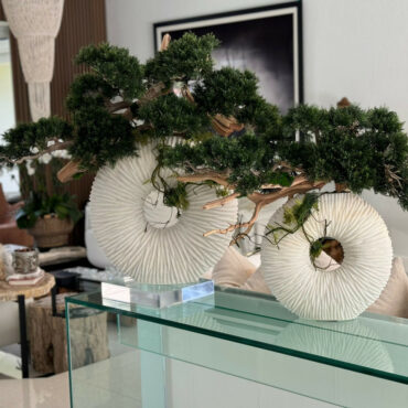 mediano eternidad jarrón con colgante bonsái árbol y madera-a-la-deriva